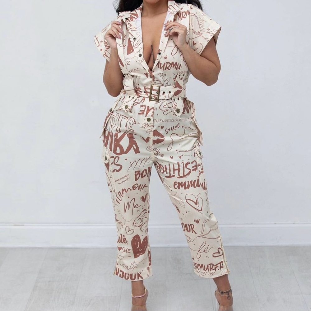 Tan & Brown Jumpsuit